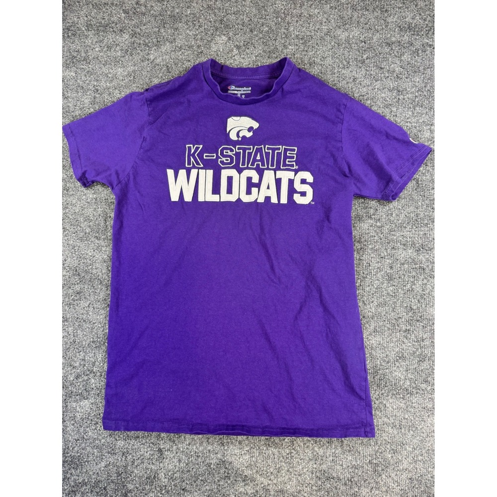 #144‎ K-State Wildcats Purple Graphic T-Shirt Mens Medium Embroidered Logo
